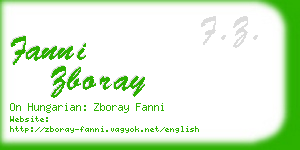 fanni zboray business card